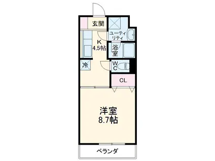 ポートランド南橋本壱番館(1K/1階)の間取り写真