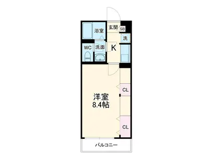 シトラス鹿島田(1K/1階)の間取り写真