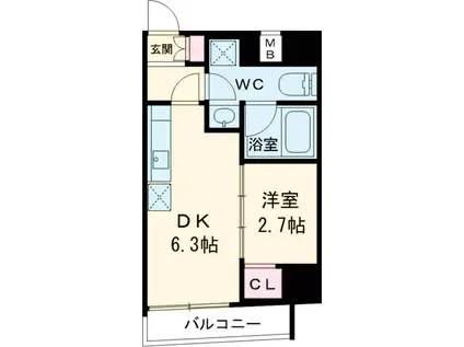 アーバネックス西新宿Ⅱ(1DK/9階)の間取り写真