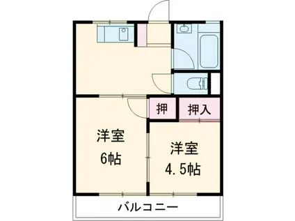 ハイツプラザフジミ(2DK/3階)の間取り写真