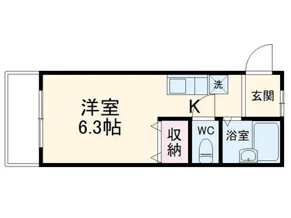 アムール湘南(1K/1階)の間取り写真