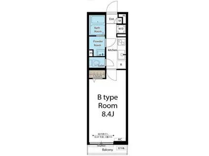 リブリ・FEEL-M川崎(1K/2階)の間取り写真