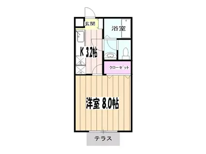 ラック サンコウ(1K/1階)の間取り写真