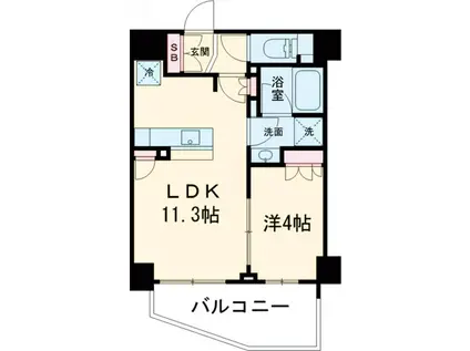 リビオレゾン駒込六義園ウエスト(1LDK/1階)の間取り写真