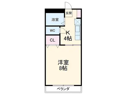 ベルメゾンローズ(1K/1階)の間取り写真