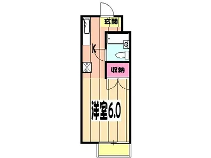 ハスニューハウンA棟(1K/1階)の間取り写真