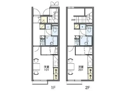 レオパレスアンテルブルグⅠ(1K/2階)の間取り写真