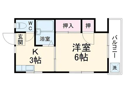 ハイツ石井(1K/1階)の間取り写真