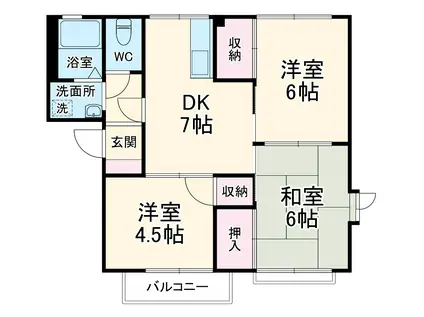 ルミエール・オオキ1(3DK/1階)の間取り写真
