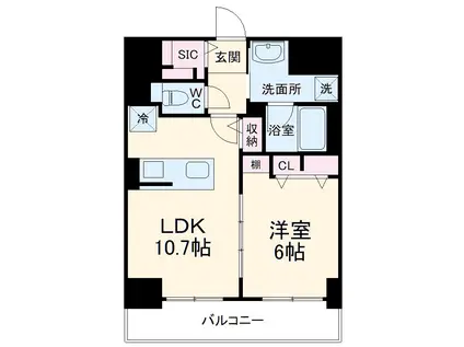 浦和パラディア(1LDK/2階)の間取り写真