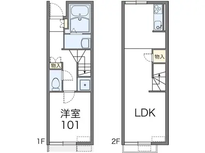 レオネクスト雪月花Ⅱ(1LDK/1階)の間取り写真