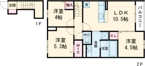ティグリス(3LDK/2階)の間取り写真