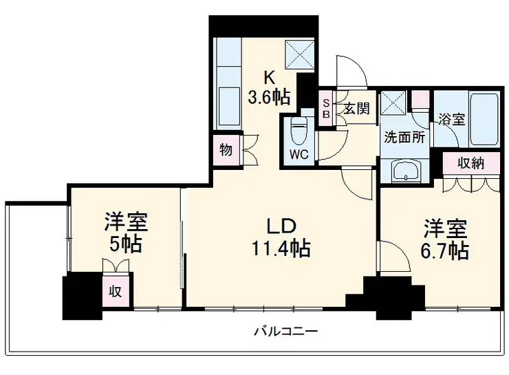 ミッドオアシスタワーズ タワー棟 19階階 間取り
