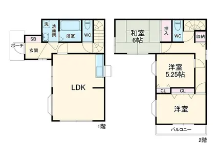 相模線 社家駅 徒歩28分 2階建 築27年(3LDK)の間取り写真