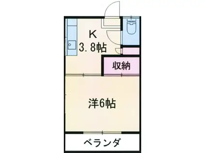 ピアーチェ・ウチムラ パート5(1K/2階)の間取り写真