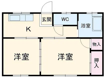 小野アパート2(2K/2階)の間取り写真
