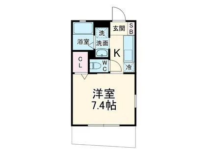 プロヴァンス湘南(1K/1階)の間取り写真