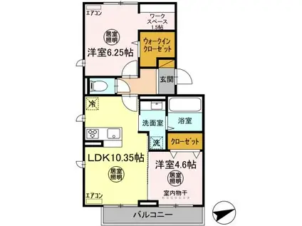 D-ROOMちはら台D(2LDK/3階)の間取り写真
