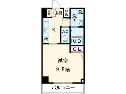 フェルクルールプレスト堀切菖蒲園(1K/12階)の間取り写真