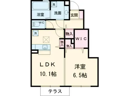 スパローハウス六番舘 A棟(1LDK/1階)の間取り写真