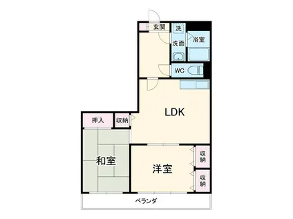 ビバリーヒルズ1(2DK/3階)の間取り写真