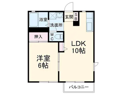 SD喜多鶴B(1LDK/1階)の間取り写真