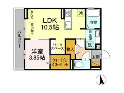 ラッキーレジデンス(1LDK/3階)の間取り写真