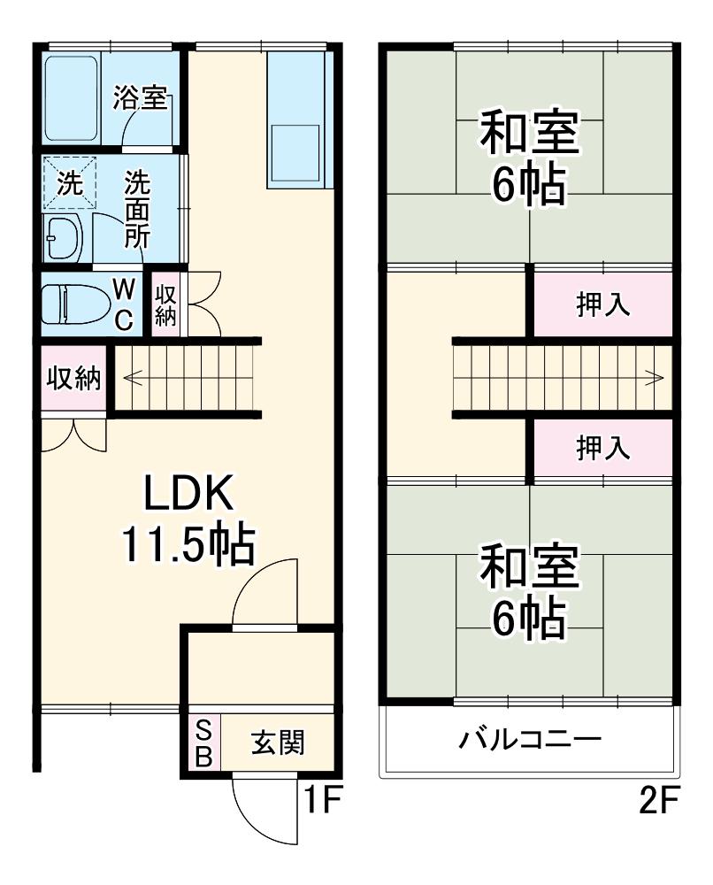 パークヴィラ川越旭町(2LDK)の間取り写真