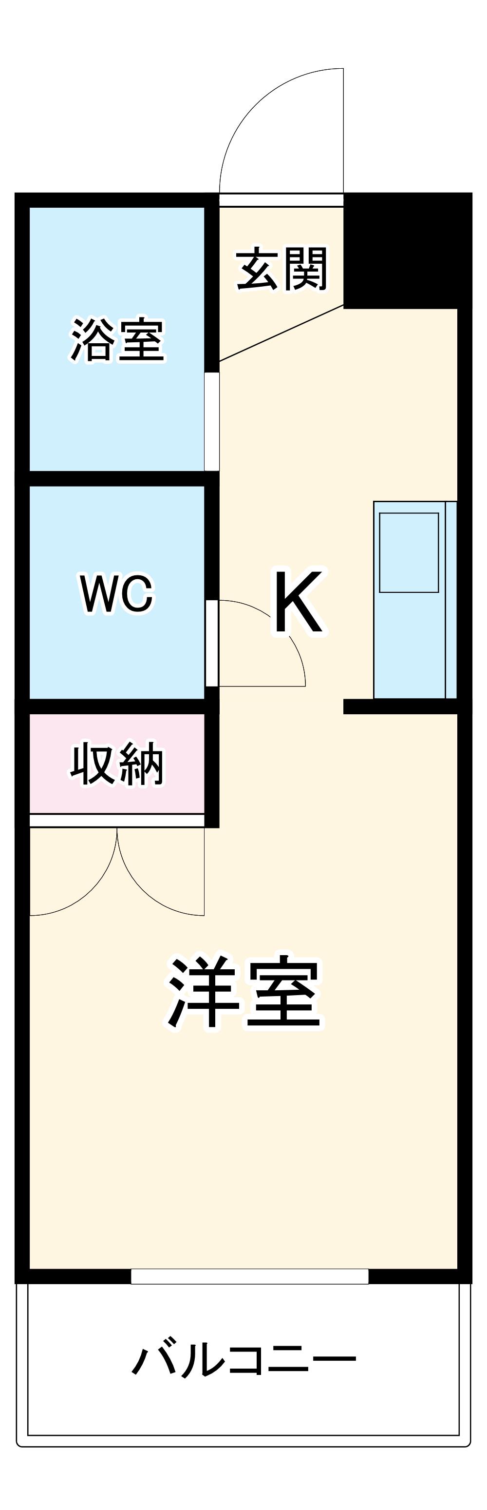 ベレッツァ岐阜(1K/2階)の間取り写真
