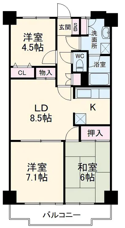 グリーンパレス和光 4階階 間取り