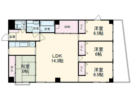 GARNET RESIDENCE上桂(4LDK/3階)の間取り写真