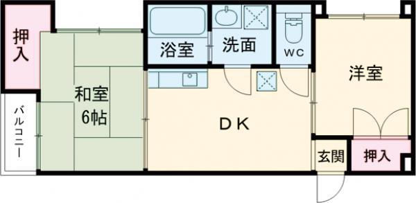 メゾンピレネ(2DK/3階)の間取り写真