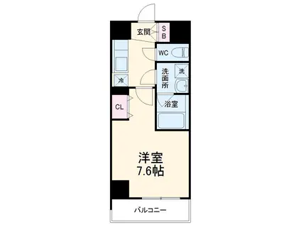 K SMART 小牧(1K/5階)の間取り写真