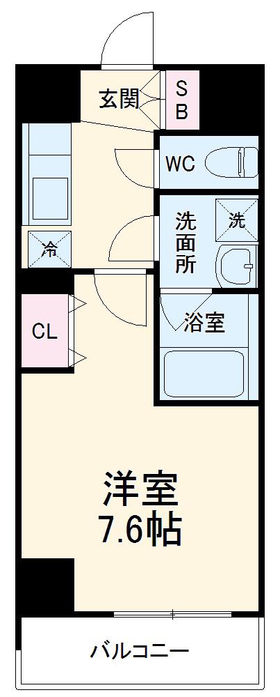K SMART 小牧(1K/6階)の間取り写真