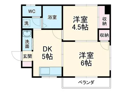 サンローザ田中(2DK/1階)の間取り写真