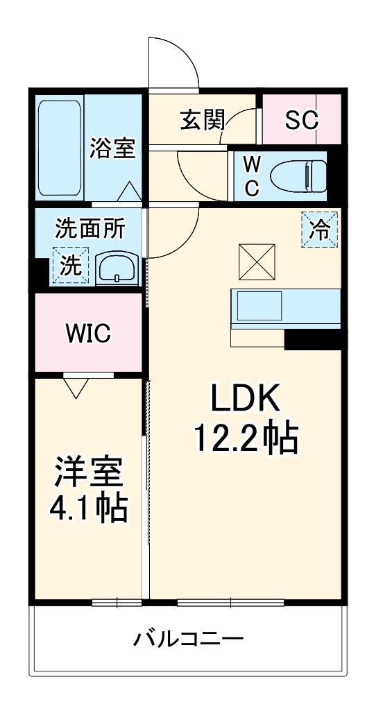 アリュール(1LDK/3階)の間取り写真