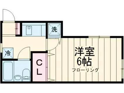 Mフラット(1K/2階)の間取り写真