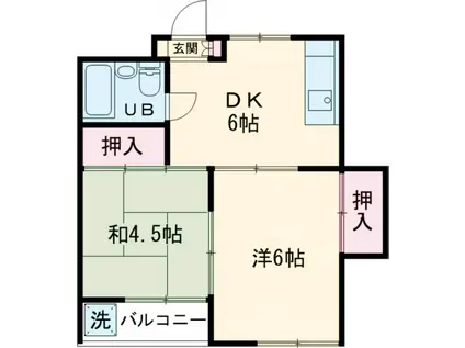 コーポ長崎(2DK/1階)の間取り写真