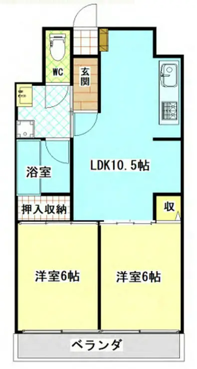 グランドール東寺尾 5階階 間取り