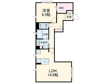 BEIGE(1LDK/1階)の間取り写真