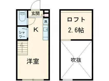 ハーモニーテラス西小岩5(ワンルーム/1階)の間取り写真