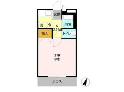 コーポウインズABC(1K/2階)の間取り写真