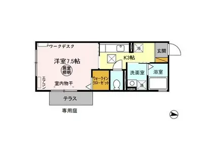 KSフォンティーヌ(1K/1階)の間取り写真