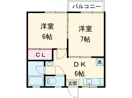 PLAGE(2DK/3階)の間取り写真