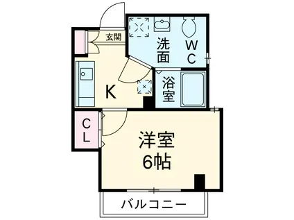 PRINTEMPS東岸町(1K/3階)の間取り写真