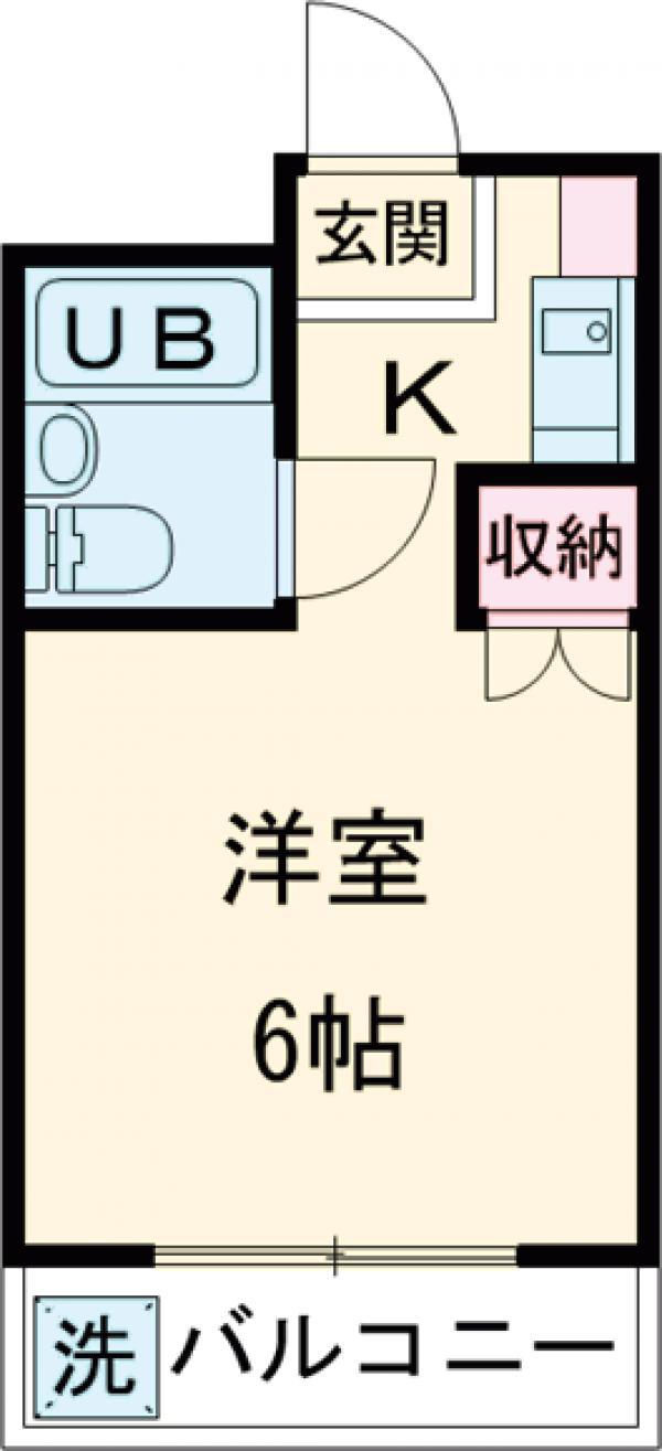カーサ中町(1K/3階)の間取り写真