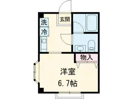 エスポワール砧(1K/2階)の間取り写真