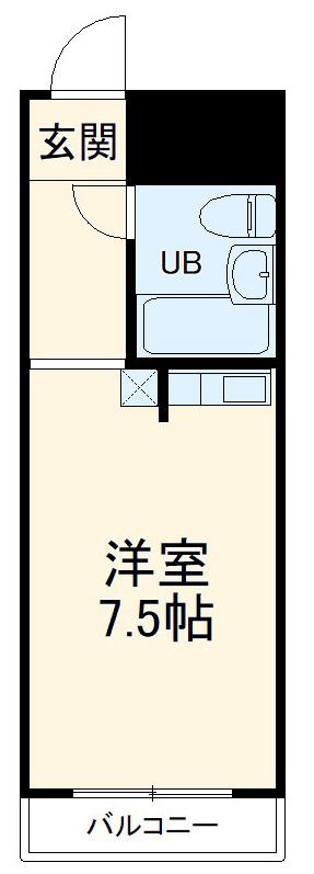 パークヒルズ高砂(ワンルーム/3階)の間取り写真