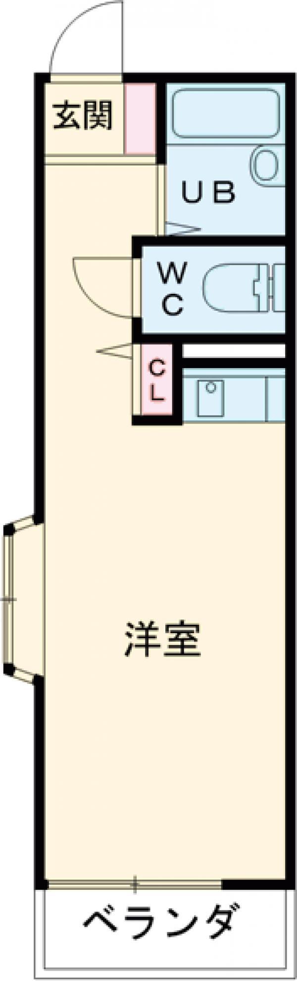 江戸小日向マンション(ワンルーム/2階)の間取り写真