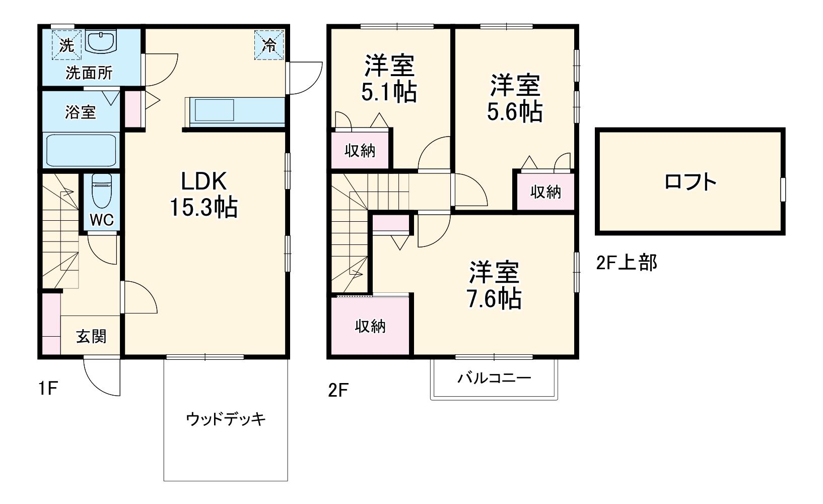 オークヴィレッジＤ(3LDK)の間取り写真